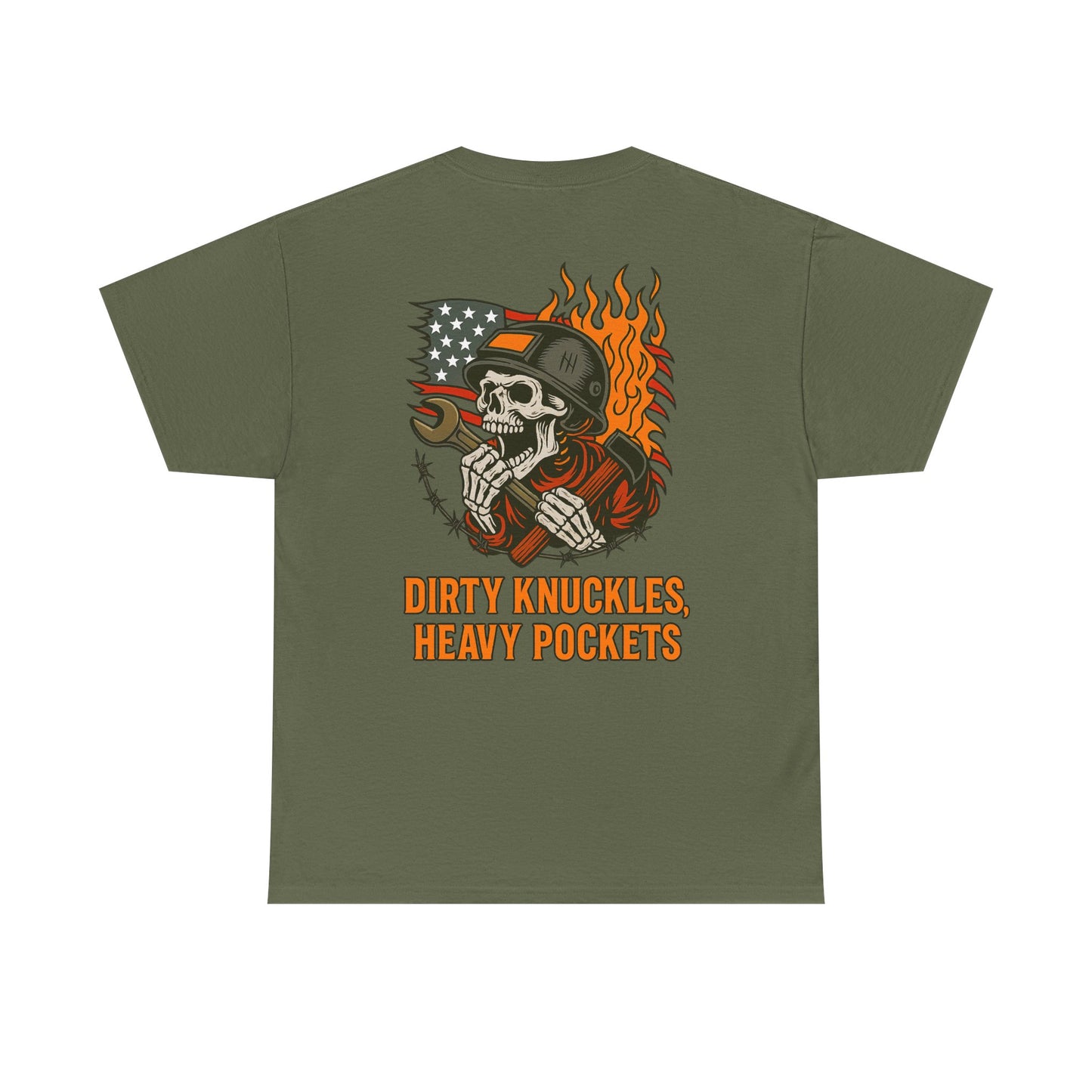 Dirty Knuckles, Heavy Pockets T-Shirt - Workhorse Syndicate Mens Graphic Tee | Rugged Blue Collar Workwear Shirt