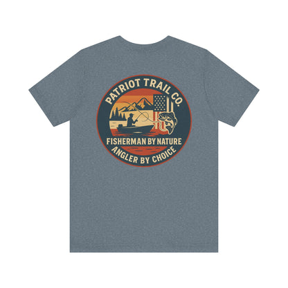 USA Mountain Lake Fishing Tee - Stars, Stripes & Rods Edition Jersey Short Sleeve Tee