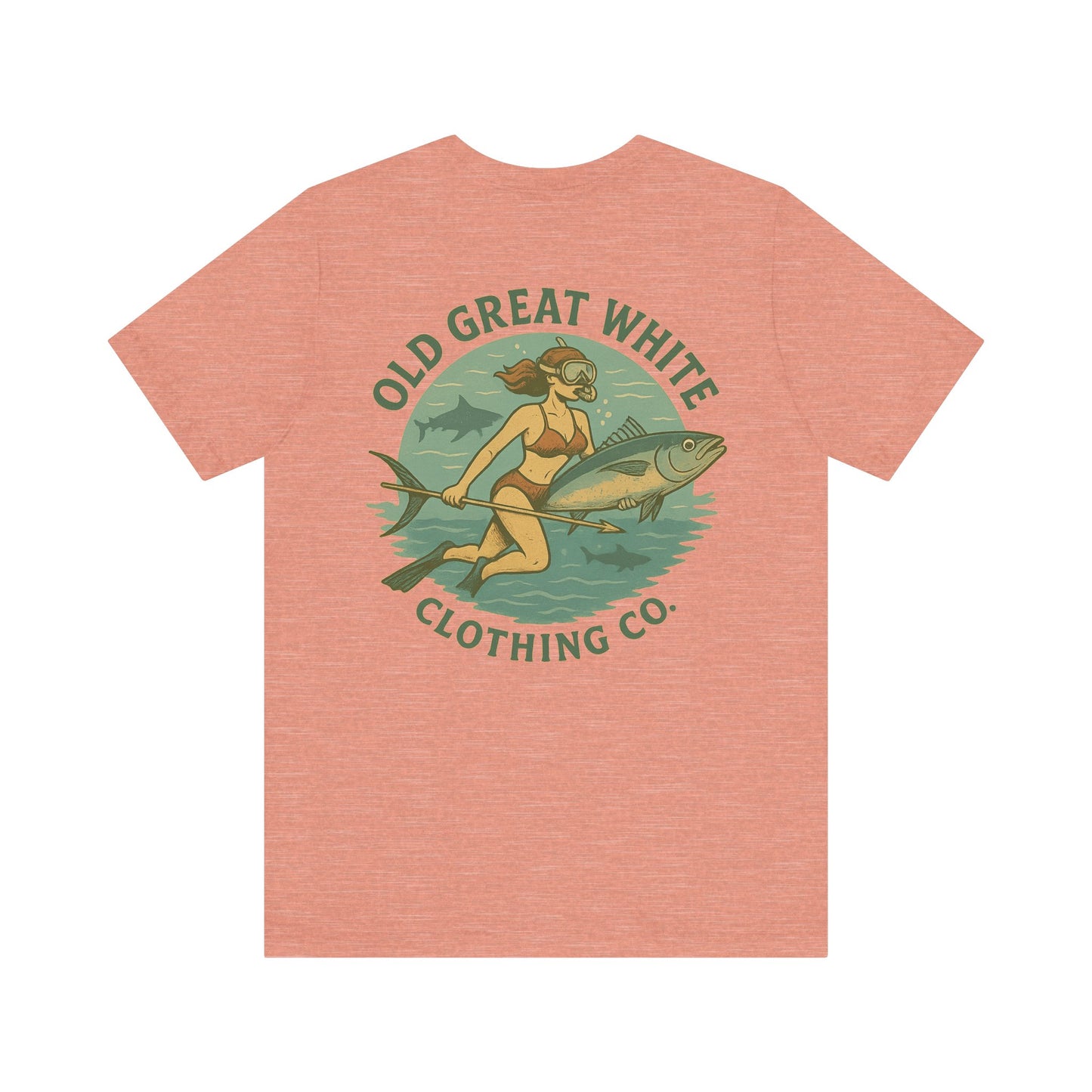 Retro Bikini Diver T-Shirt – Spearfishing & Shark Patrol Classic Jersey Short Sleeve Tee