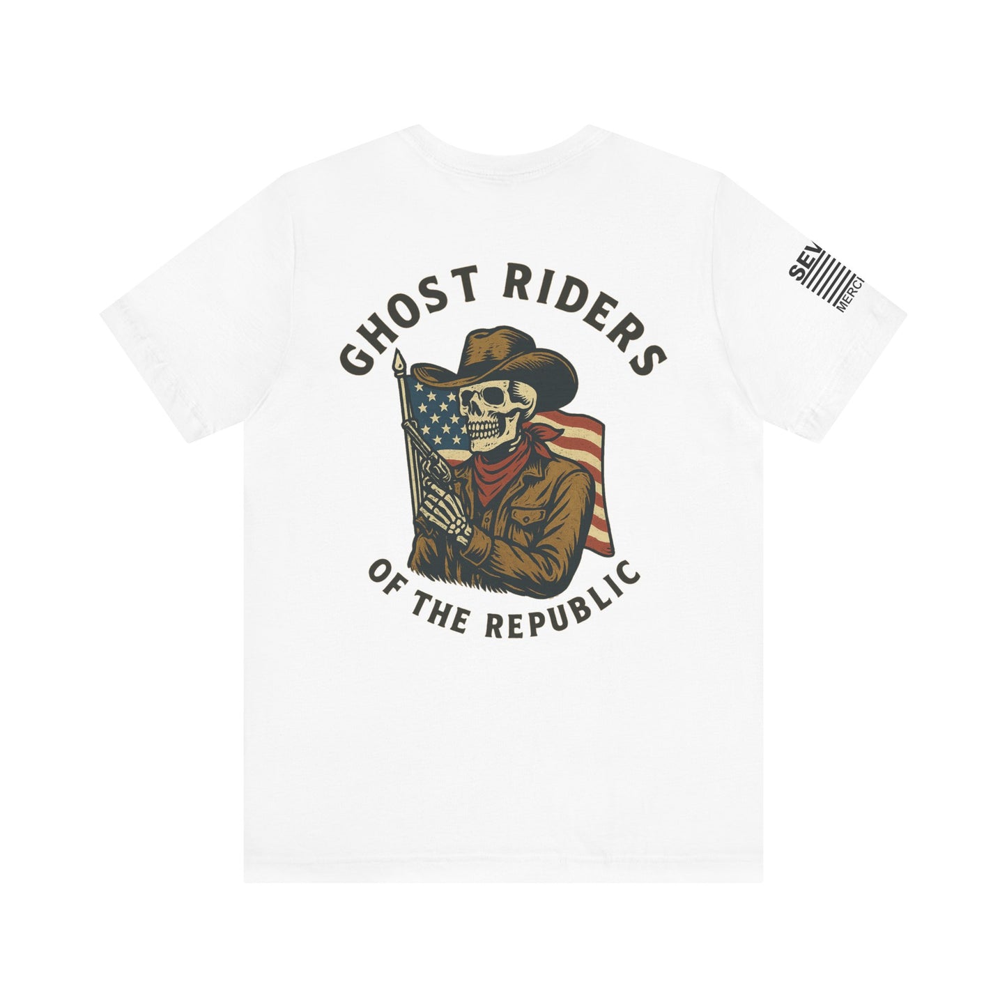 Ghost Riders of the Republic Cowboy Skeleton T-Shirt – Patriotic Western Graphic Tee