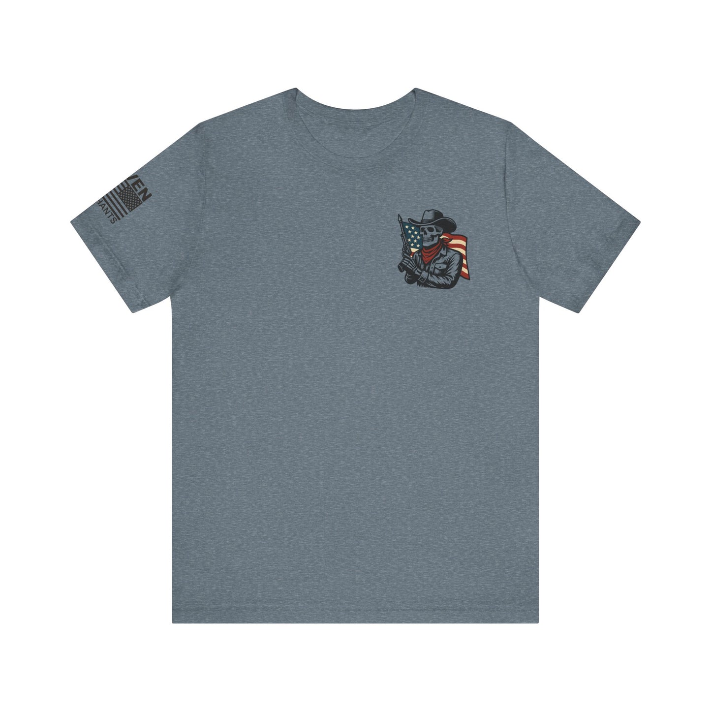 Deadeye Patriot – Ghost Riders of the Republic Cowboy Revolver Graphic Classic Jersey Short Sleeve Tee