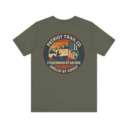 USA Mountain Lake Fishing Tee - Stars, Stripes & Rods Edition Jersey Short Sleeve Tee