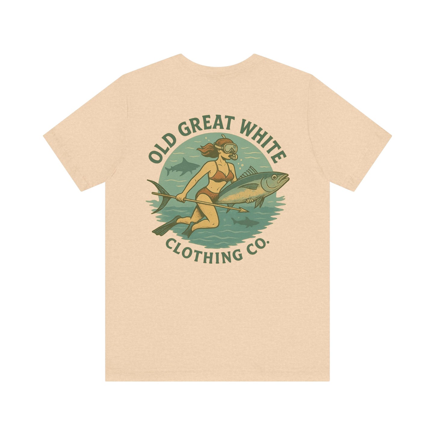 Retro Bikini Diver T-Shirt – Spearfishing & Shark Patrol Classic Jersey Short Sleeve Tee