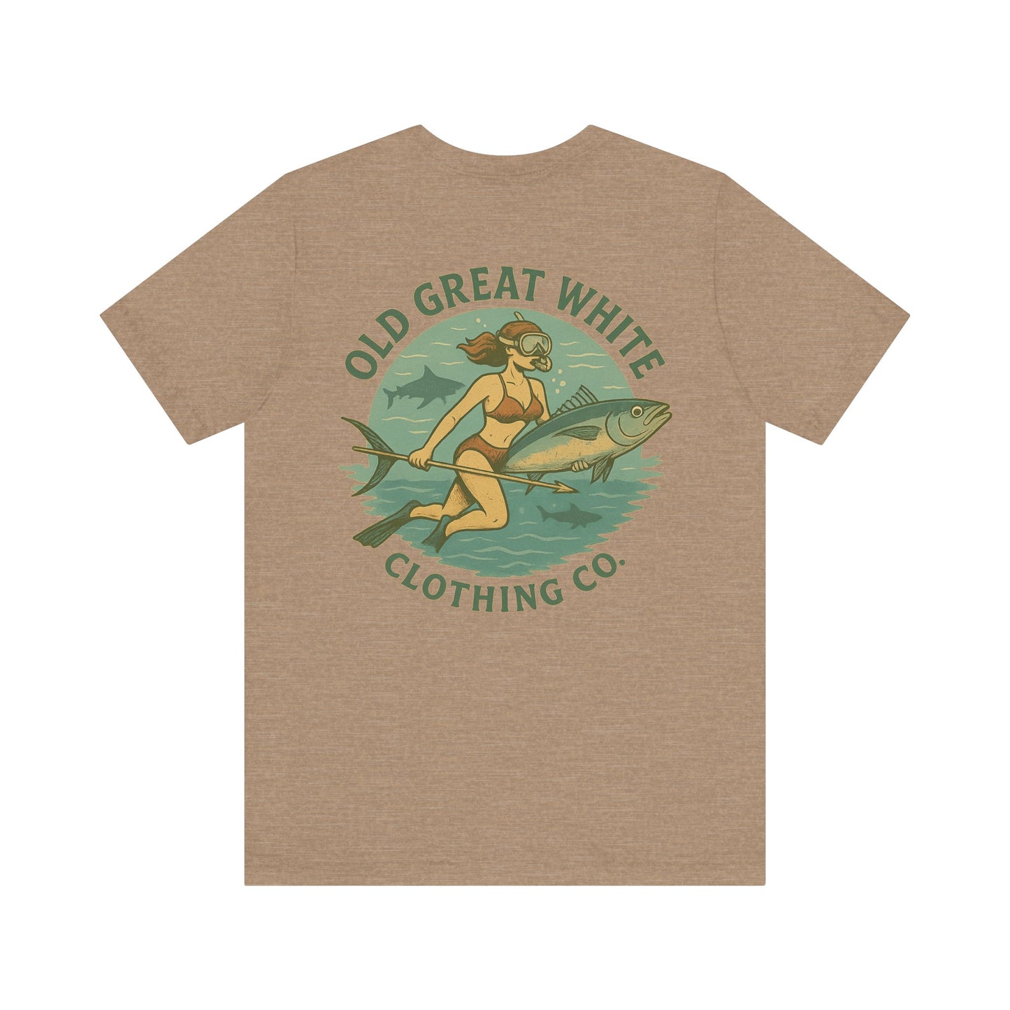 Retro Bikini Diver T-Shirt – Spearfishing & Shark Patrol Classic Jersey Short Sleeve Tee