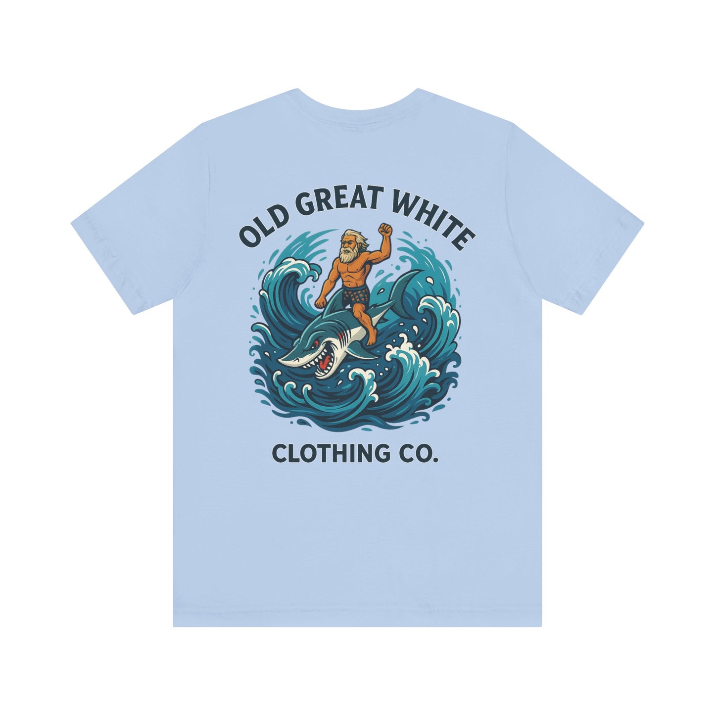 Alpha Shark Rider Tee – Old Great White Power Surf Graphic Classic Jersey Short Sleeve Tee