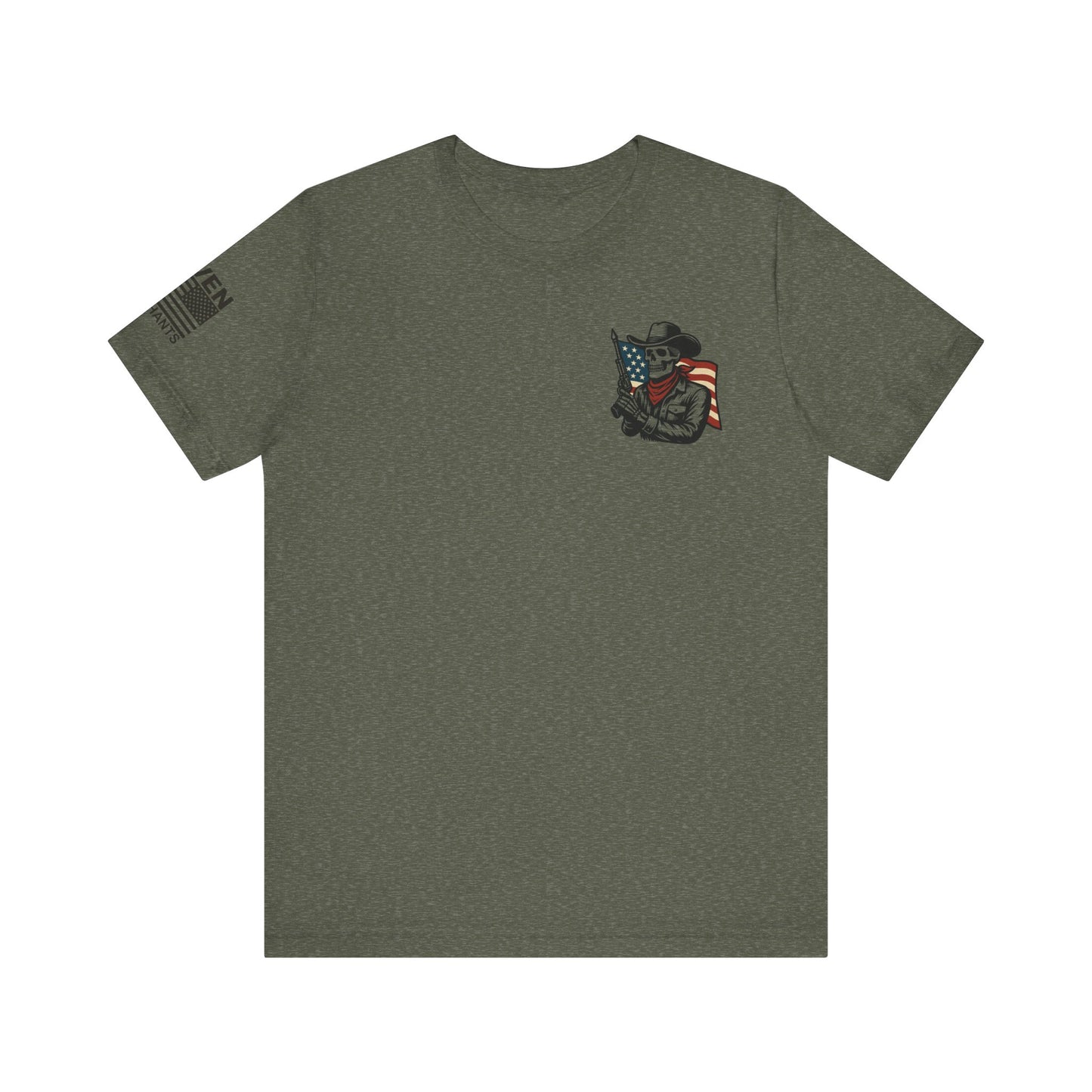 Deadeye Patriot – Ghost Riders of the Republic Cowboy Revolver Graphic Classic Jersey Short Sleeve Tee