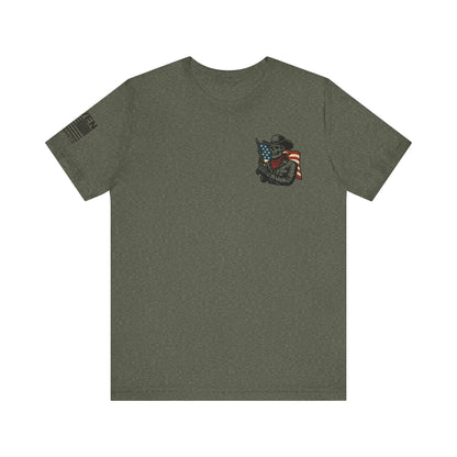 Deadeye Patriot – Ghost Riders of the Republic Cowboy Revolver Graphic Classic Jersey Short Sleeve Tee