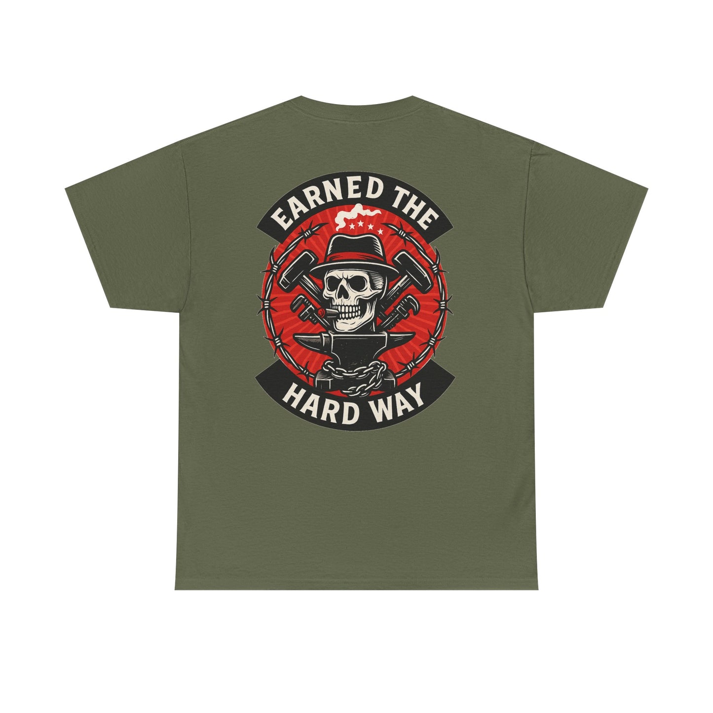 Earned the Hard Way Skull Workwear Graphic T-shirt Classic Jersey Short Sleeve Tee