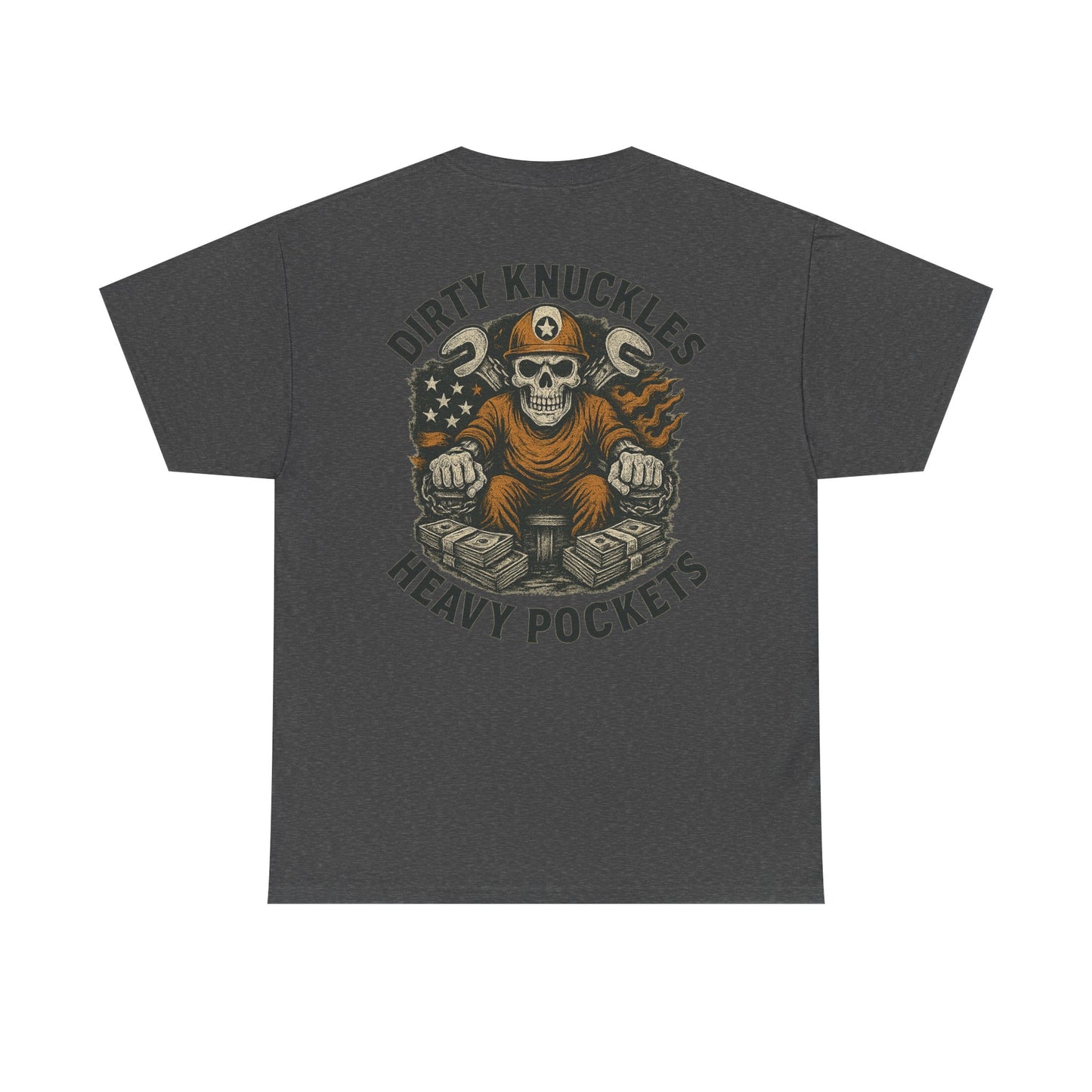 Dirty Knuckles Heavy Pockets - Skull Hard Hat Workwear Graphic T-shirt Classic Jersey Short Sleeve Tee