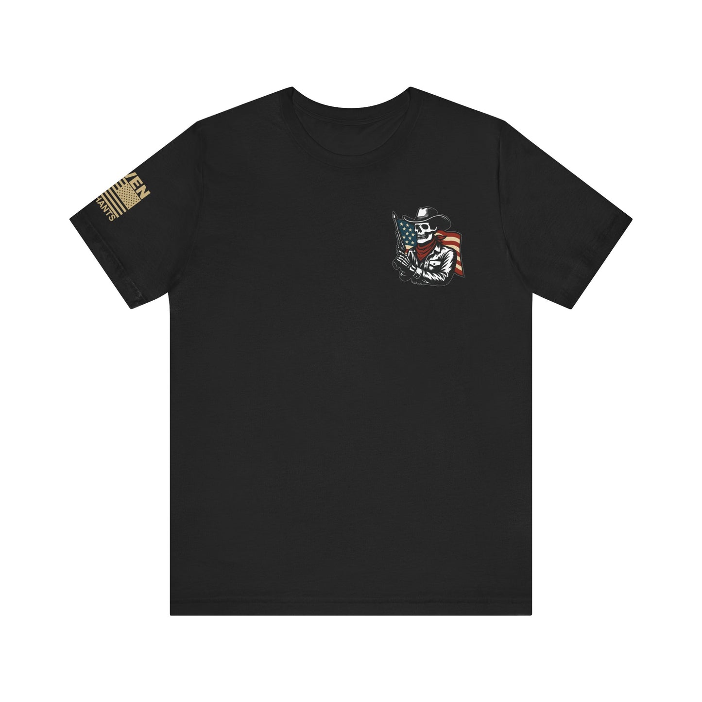 Ghost Riders of the Republic Horseback Skeleton Cowboy T-Shirt – Patriotic Wild West Graphic Tee