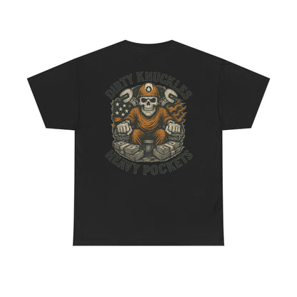 Dirty Knuckles Heavy Pockets - Skull Hard Hat Workwear Graphic T-shirt Classic Jersey Short Sleeve Tee