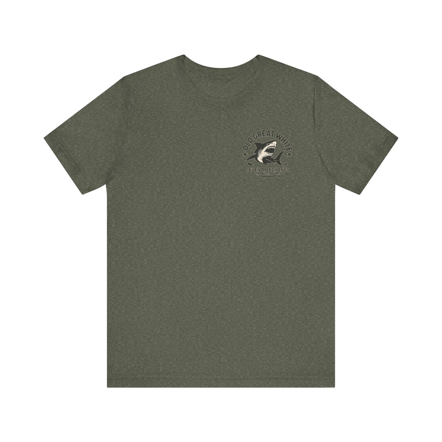 American Shoreline Tee – Lifeguard Tower & Shark Fin Graphic Classic Jersey Short Sleeve Tee