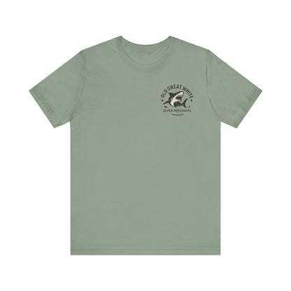 Stars, Stripes & Sharks T-Shirt - Old Great White Apparel Classic Jersey Short Sleeve Tee
