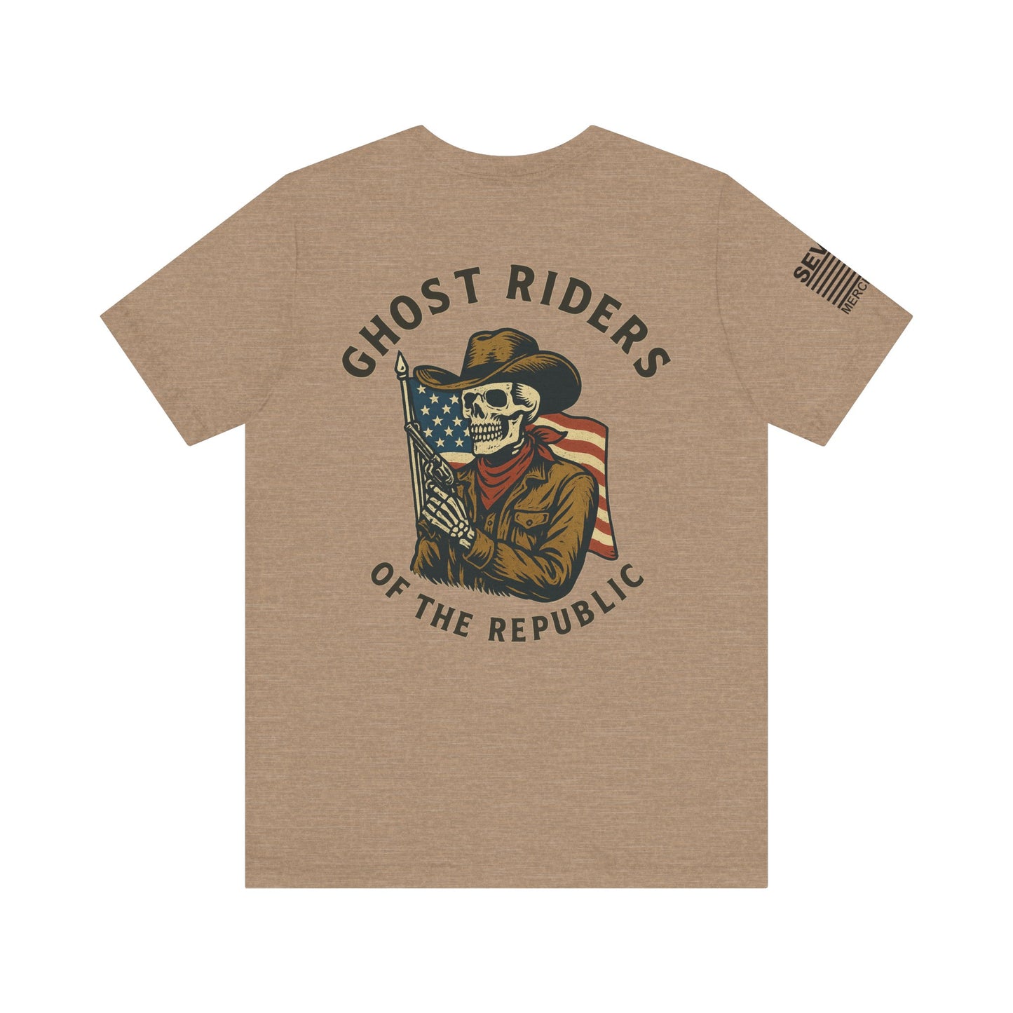 Ghost Riders of the Republic Cowboy Skeleton T-Shirt – Patriotic Western Graphic Tee