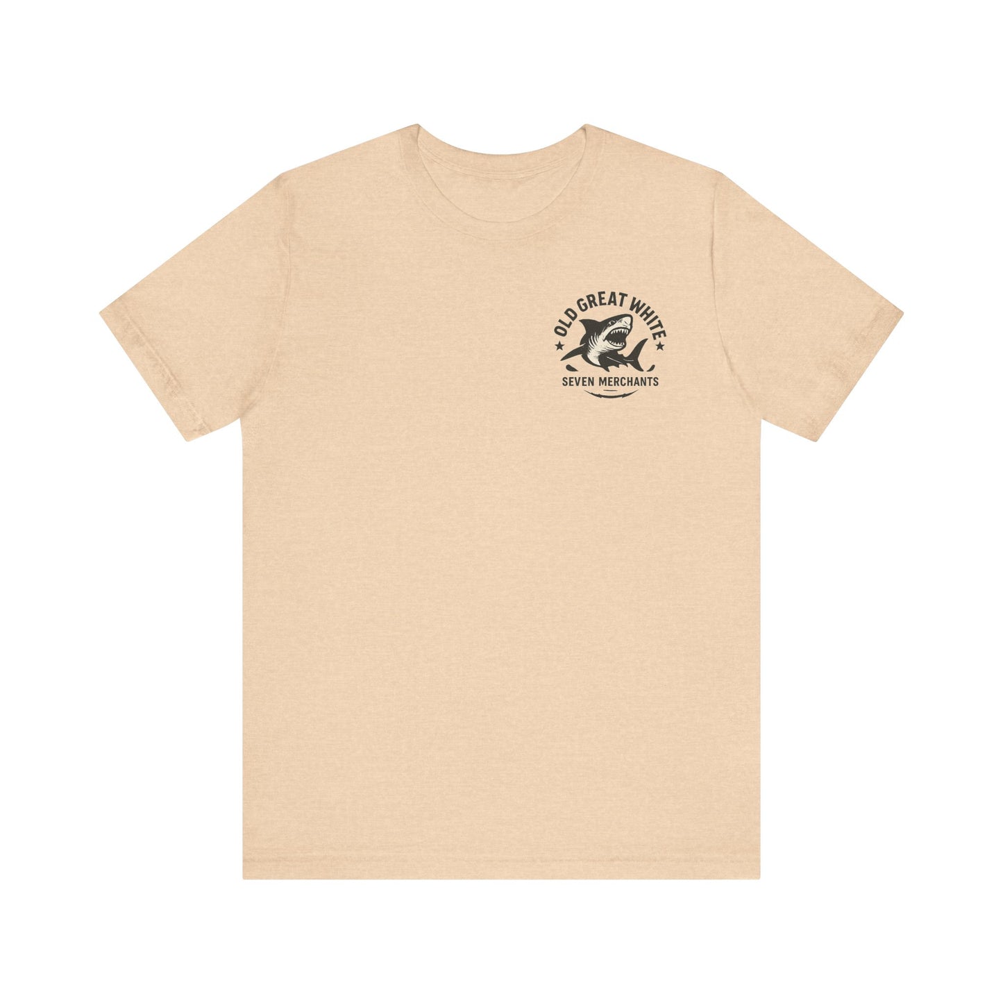 Stars, Stripes & Sharks T-Shirt - Old Great White Apparel Classic Jersey Short Sleeve Tee