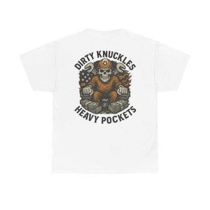 Dirty Knuckles Heavy Pockets - Skull Hard Hat Workwear Graphic T-shirt Classic Jersey Short Sleeve Tee