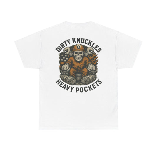 Dirty Knuckles Heavy Pockets - Skull Hard Hat Workwear Graphic T-shirt Classic Jersey Short Sleeve Tee